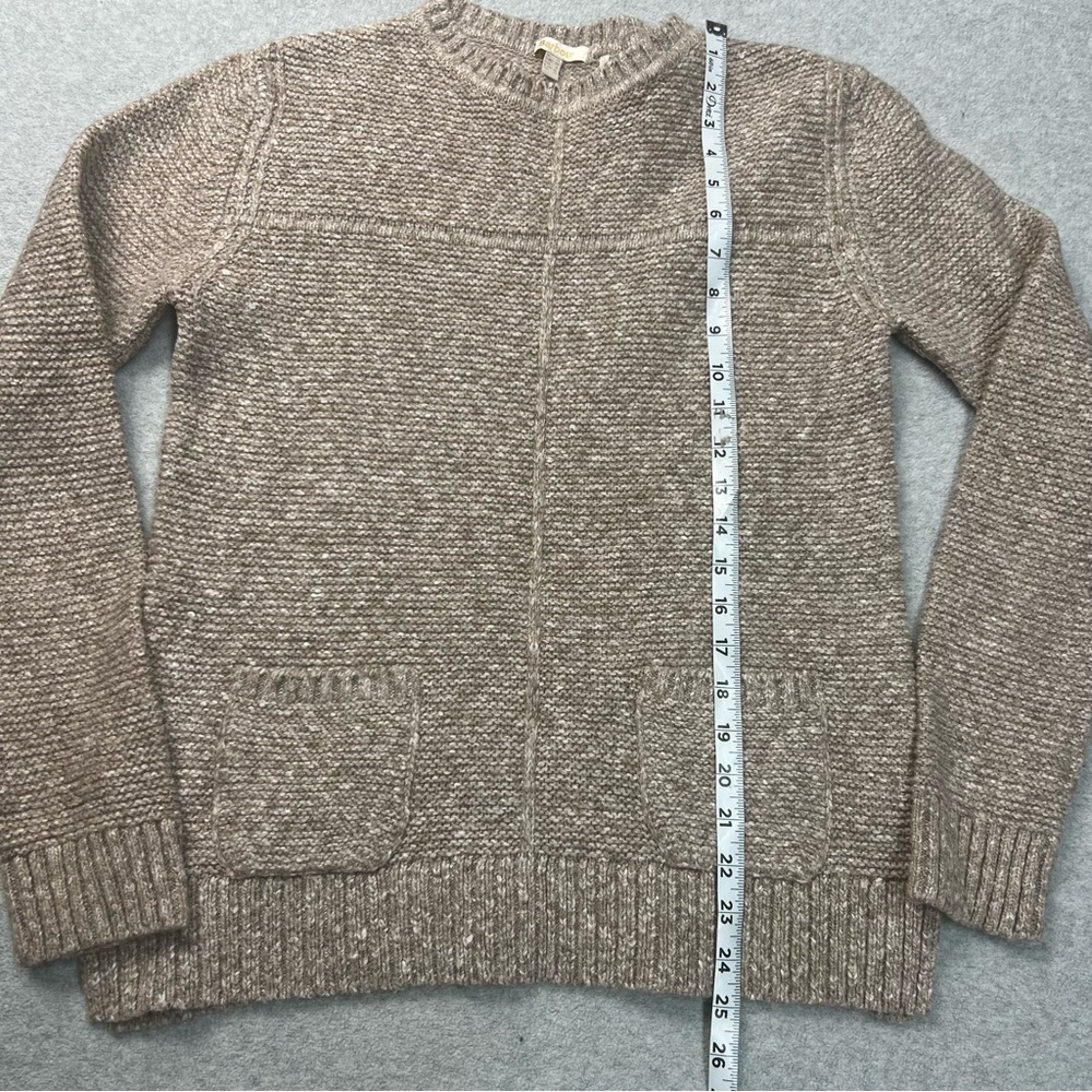 Barbour Sweater Womens 8 Brown Malvern Crew Neck Pullover Long Sleeve Knit - Picture 2 of 7